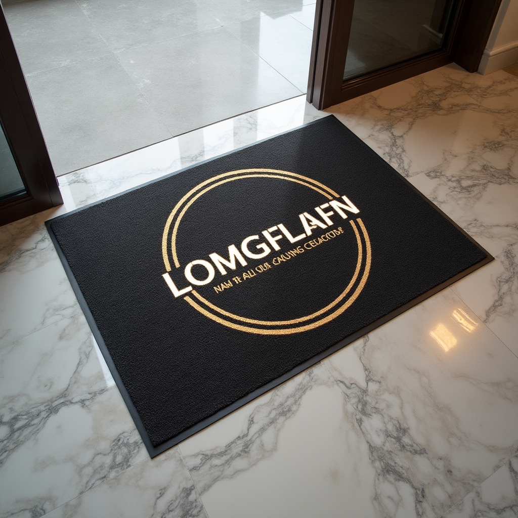 Tappeto tecnico con stampa personalizzata del logo aziendale per ingresso showroom